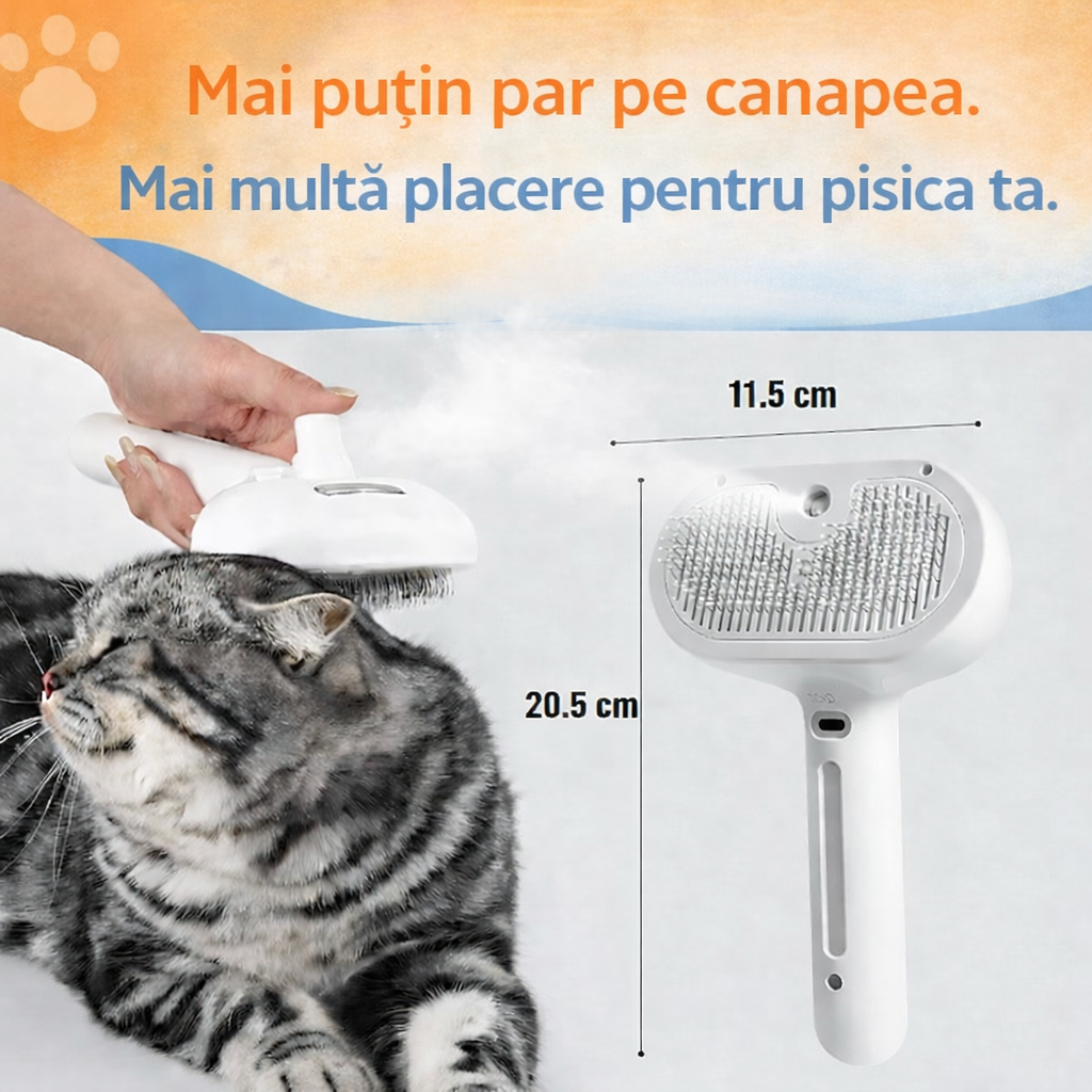 Perie cu Abur pentru caini si pisici – control total al parului